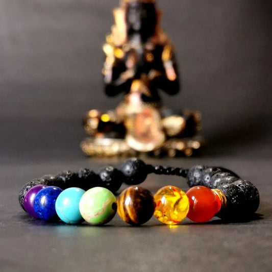 Pulsera ZenAura® de Roca Volcánica y Piedras Naturales