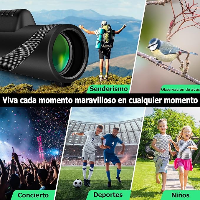 Telescopio monocular de alta potencia OptiMax® adaptable a tu móvil