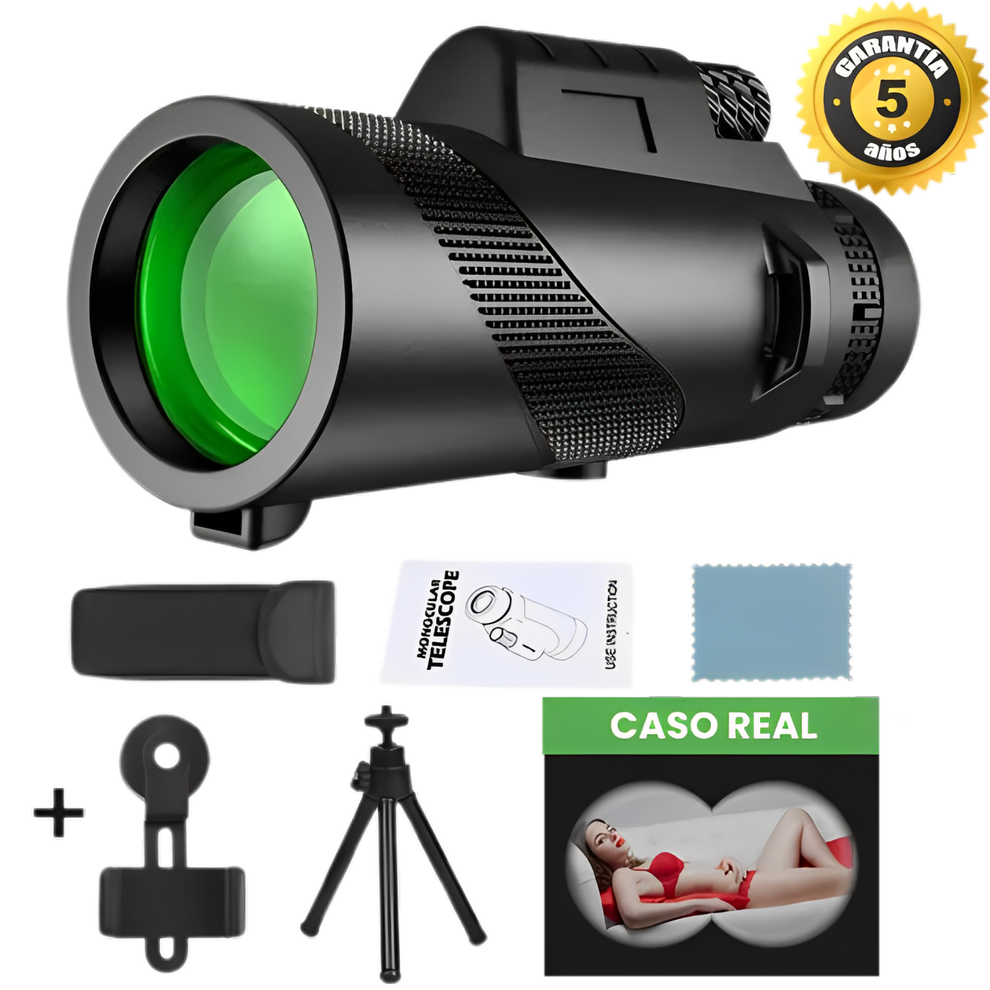 Telescopio monocular de alta potencia OptiMax® adaptable a tu móvil